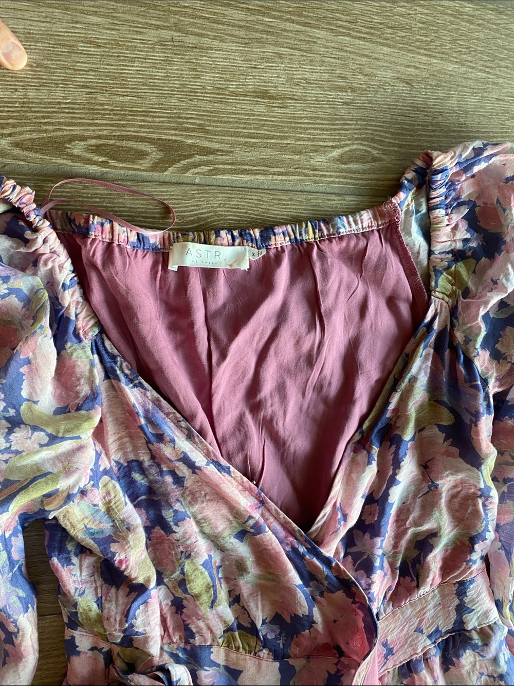 Astr Floral Wrap Maxi Dress in Pink and Lavender - Picture 7 of 8